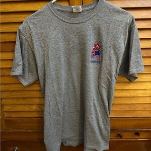 Jerzees Gray Athletic Tee with Red Logo